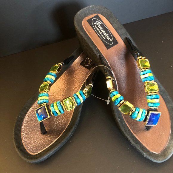 Grandco Shoes - Grandco Sandals ~ Jade ~ Black Sole